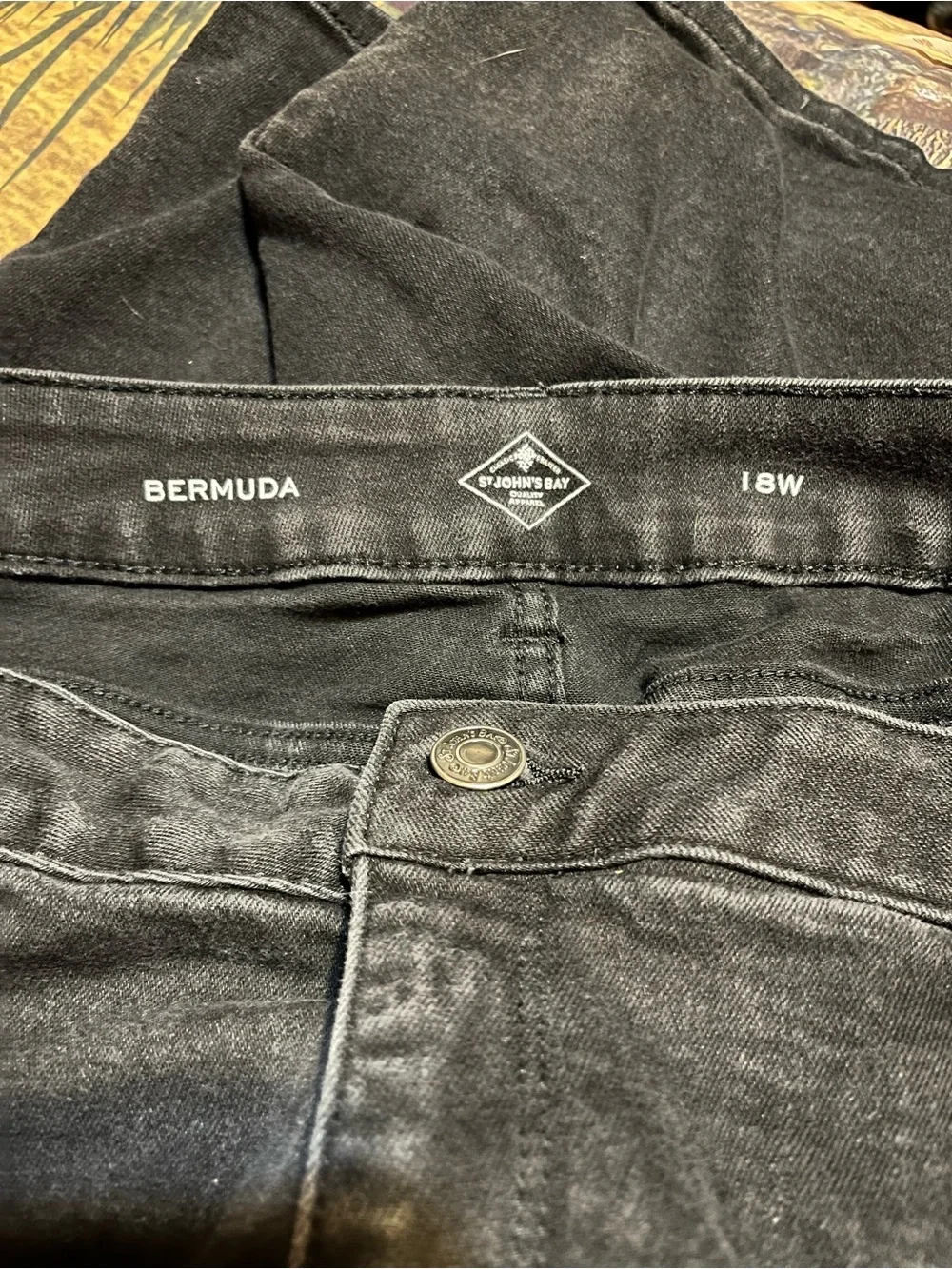 Black Bermuda Denim Shorts